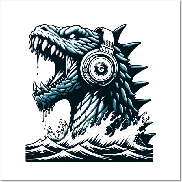 Godzilla Beats: Anime and Manga Lover Tee Wall Art by Klimek Prints